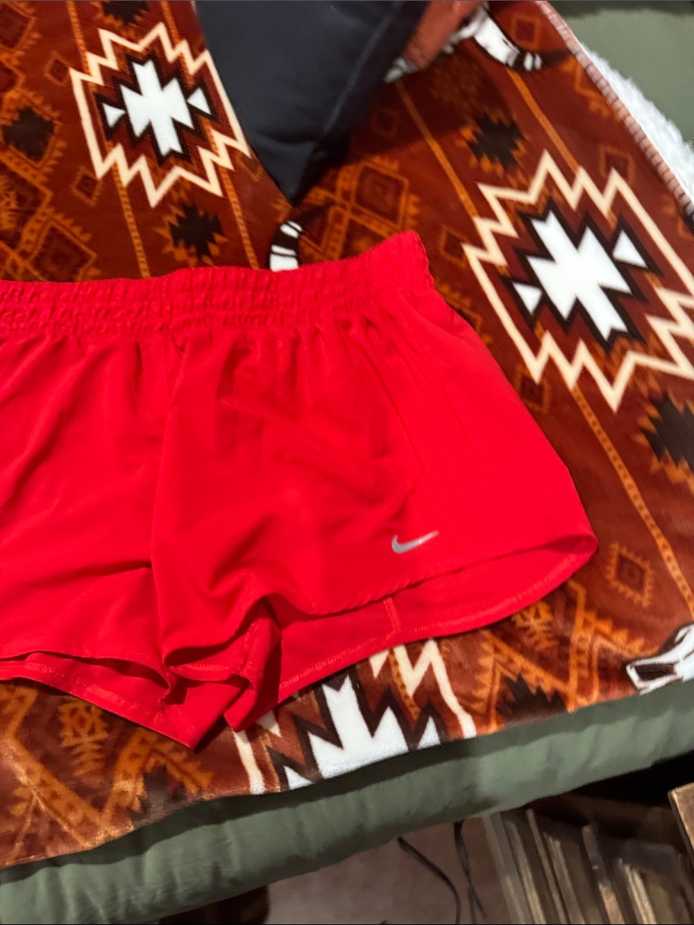 Nike Women's Bright Red Running Shorts with Reflective Swoosh